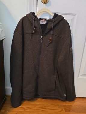 Rugged Elements Black Sherpa-Lined Zip-Up Jacket
